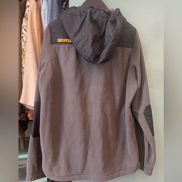 { caterpillar } full zip down hooded fleece jacket - Picture 6 of 9